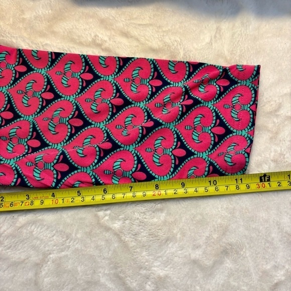 NWT Tracy Negoshian Dress XL Dolly Pink Navy Green Geometric Fleur de Lis Midi - Picture 15 of 15